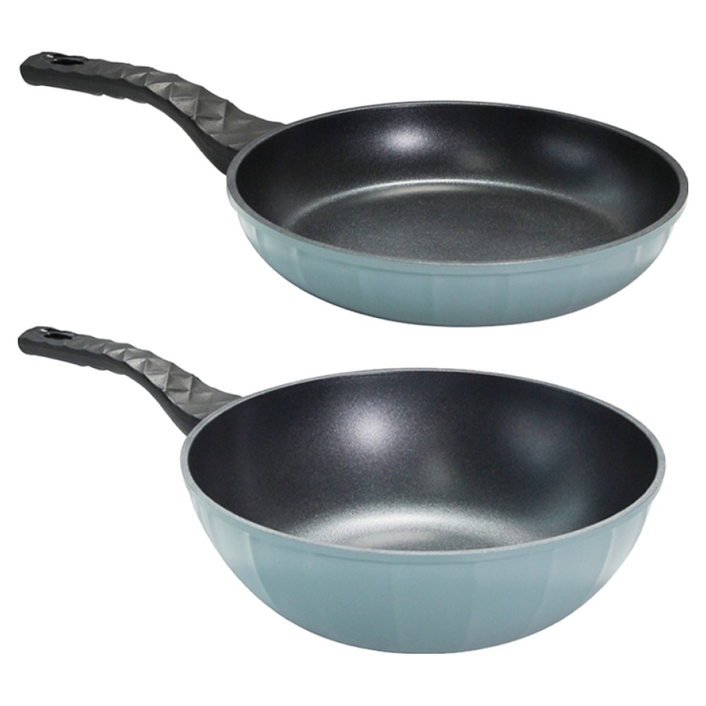 셰프라인 이탈리안 IH 프라이팬 세트 2개, 스카이블루, 1세트, 프라이팬 24cm + 궁중팬 26cm 36,900원