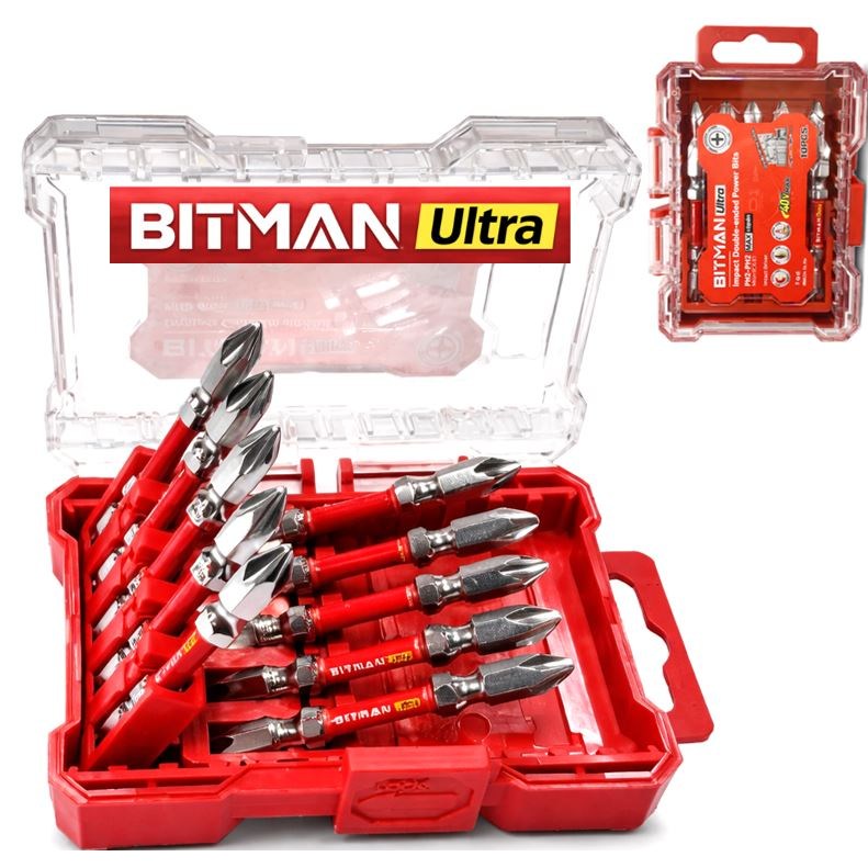 비트맨 울트라 토션 비트 hrc63 십자 PH2X65mm 10개 세트 케이스 포함 전동 드릴 십자 40V 임팩 드라이버 비트날 16,000원