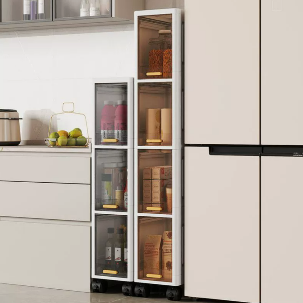 피에스컴퍼니 틈새수납장 냉장고 수납장, 화이트 34,900원