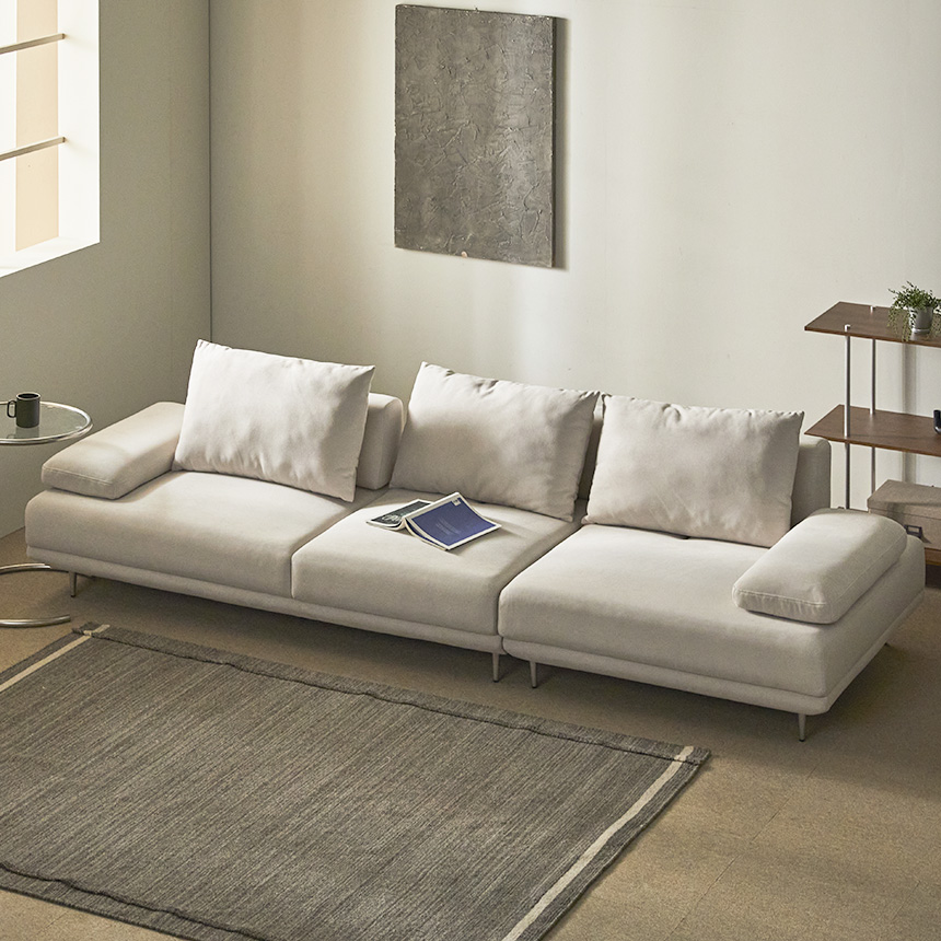 플로라 스윙 무빙 팔걸이 패브릭 4인용 소파 방문설치, 아이보리 627,650원