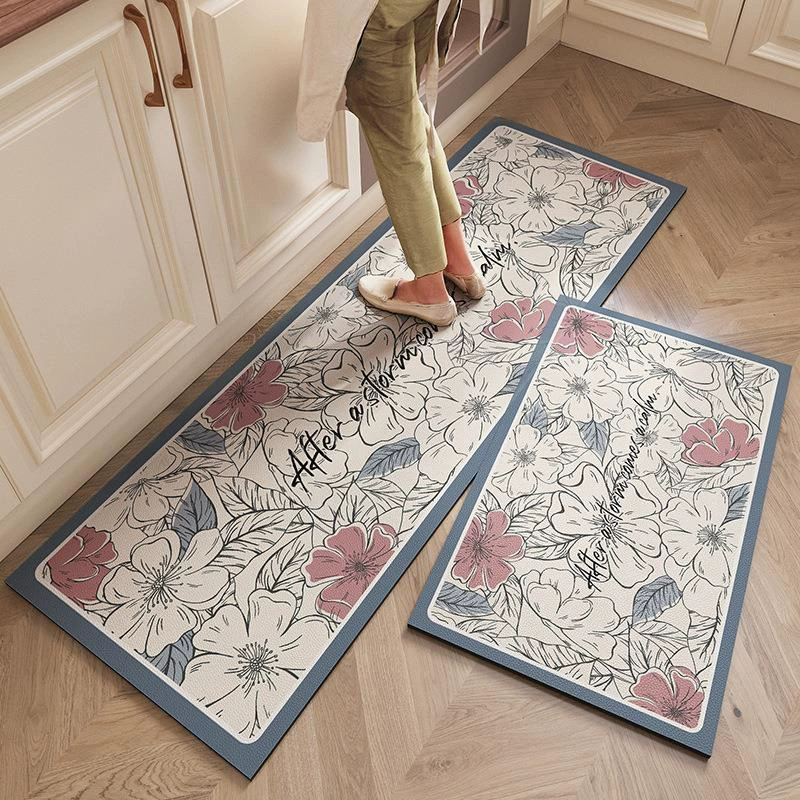 락톡마켓 감성 플라워 규조토 발매트 2종 세트 주방 욕실 롱발매트 40x120cm+40x60cm 13,900원