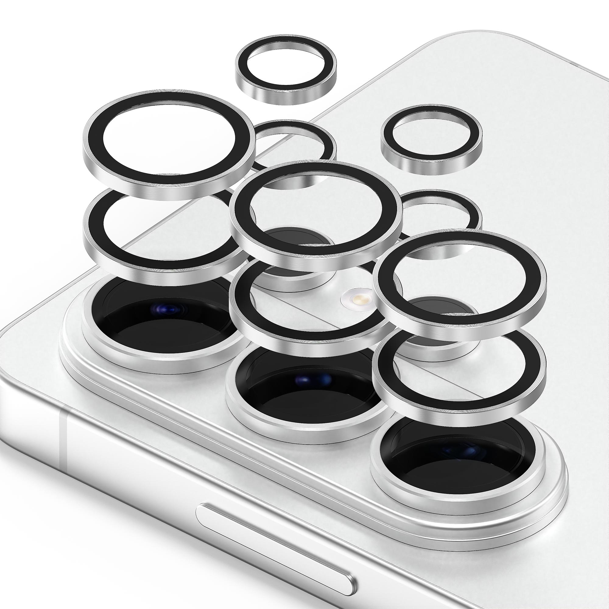 모란카노 메탈 링 카메라 렌즈 강화유리 2p 세트 실버, 1세트 11,900원