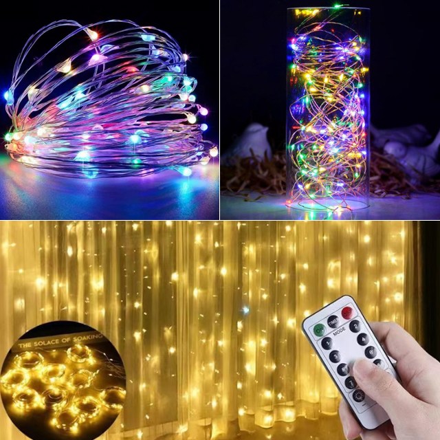 LED 와이어 전구 야외 커튼 줄조명 200구 리모컨 컬러 크리스마스 트리 창문 인테리어 10,000원