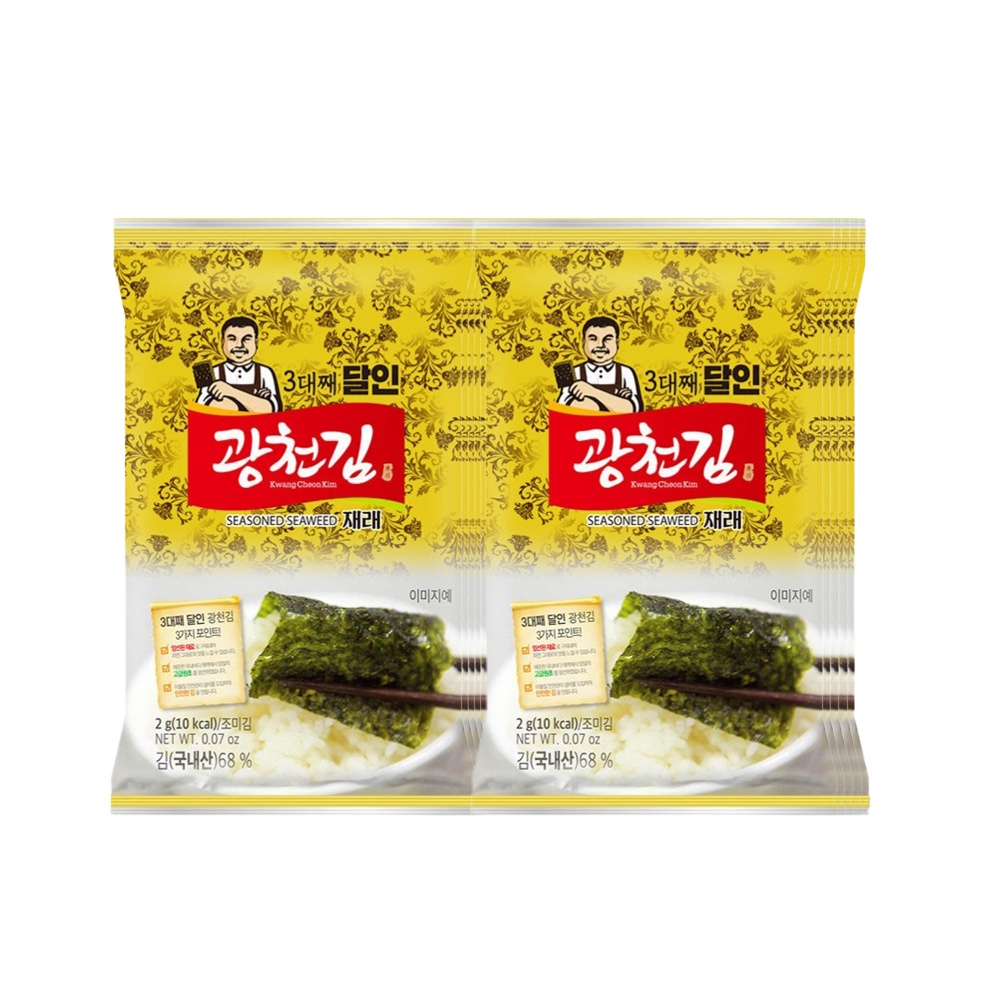 광천김 3대째 달인 미니 도시락김 2g, 240개, 240개 37,430원
