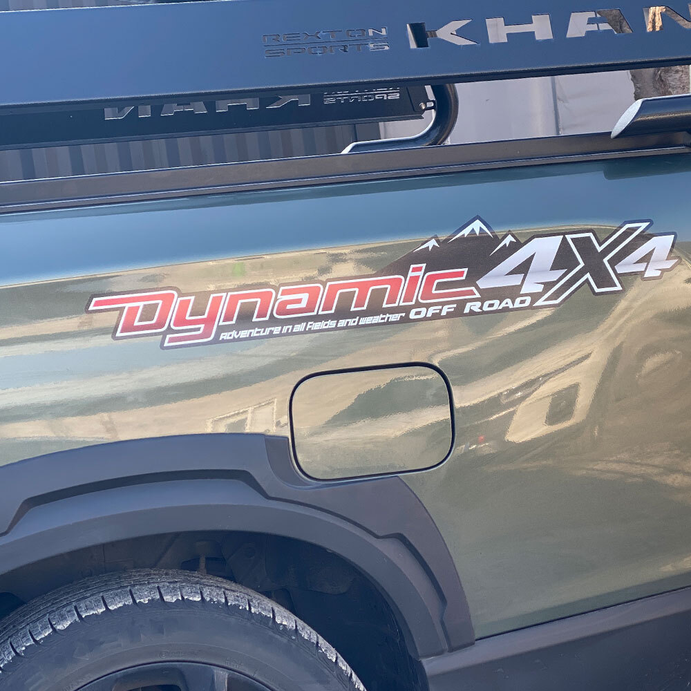 CS 렉스턴 스포츠 칸 픽업 트럭 4X4 다이나믹 라인 스티커 꾸미기 악세사리 국내제작 호환, 1개 39,800원