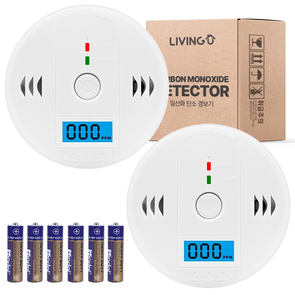 리빙유 일산화탄소 경보기 감지기 측정기 캠핑 가정용 KC인증 배터리 포함 15,800원