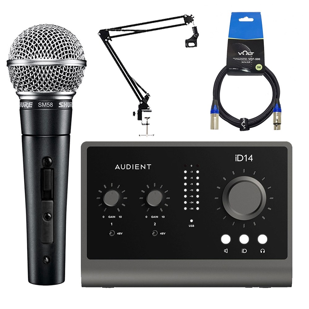 SHURE 슈어 SM58 SK 마이크 오디언트 ID14 MK2 관절스탠드 패키지, 단일상품 675,500원