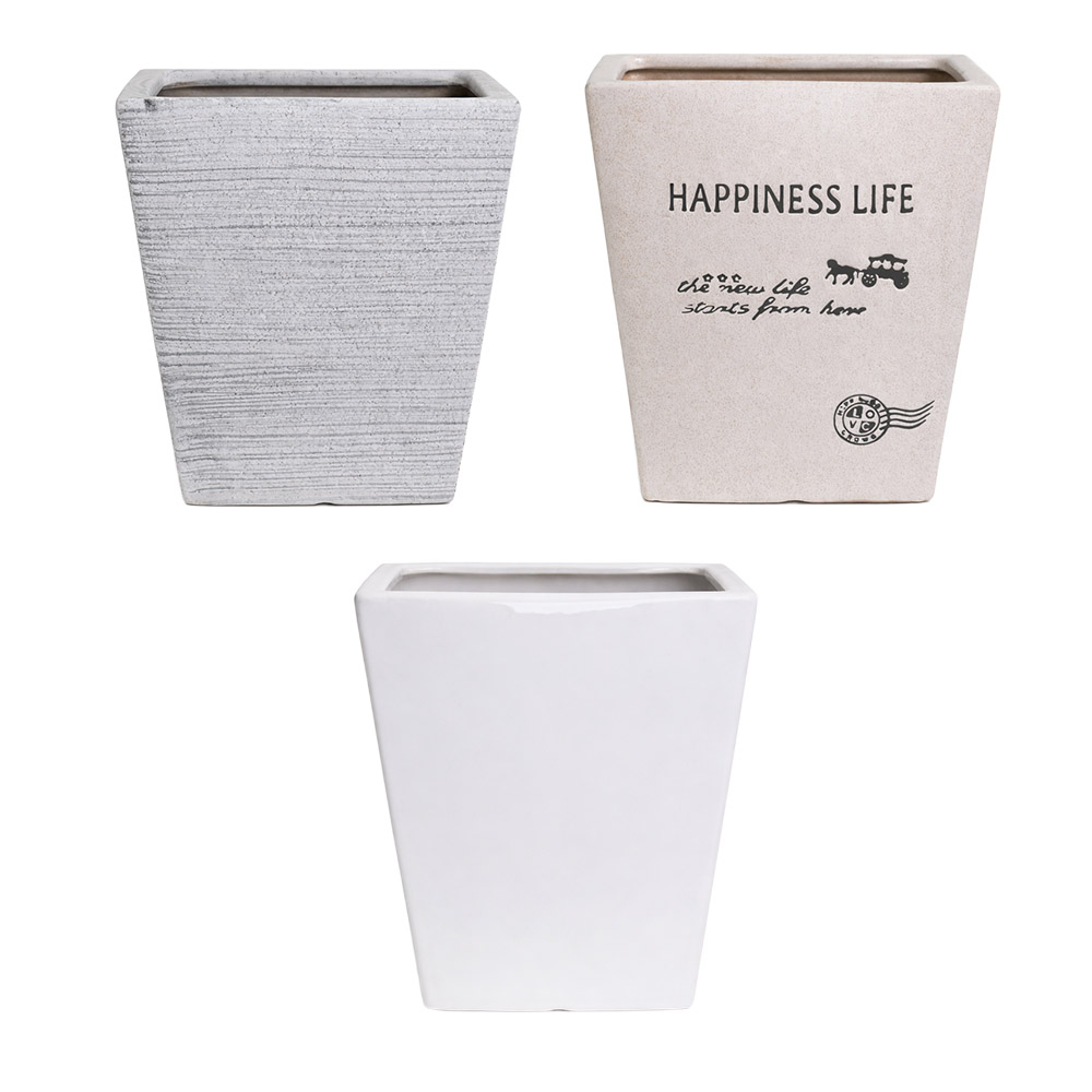 모던레시피 사각 도자기 화분 3종 세트 / 소중대 3개 세트 구성, 1개, 화이트유광화분 35,900원