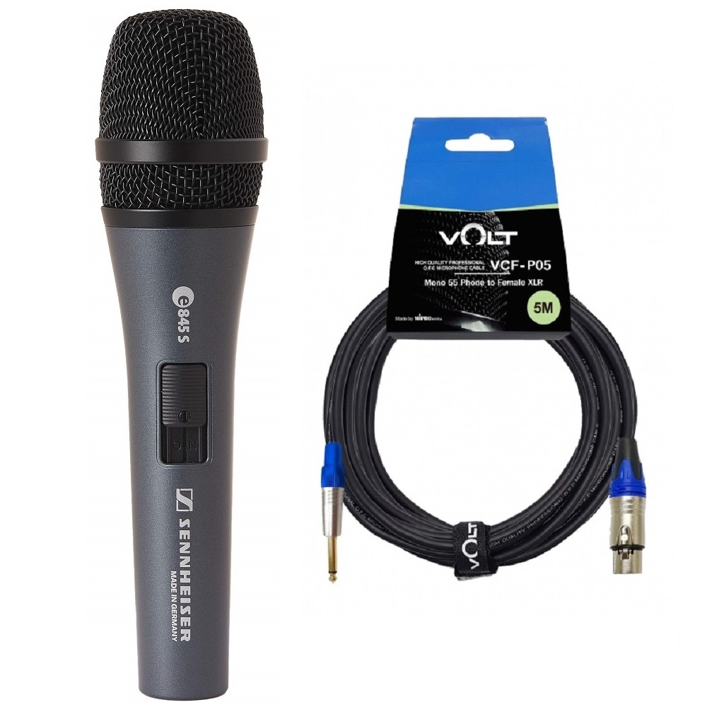 젠하이저 E-845S+5M케이블(55잭) 유선마이크 다이나믹 스피치 보컬 가수용 핸드형 E845S 공연장 195,000원