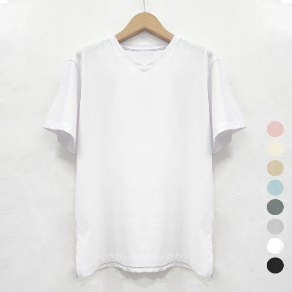 아우라큐 남녀공용 반팔 브 무지 티셔츠 9,500원