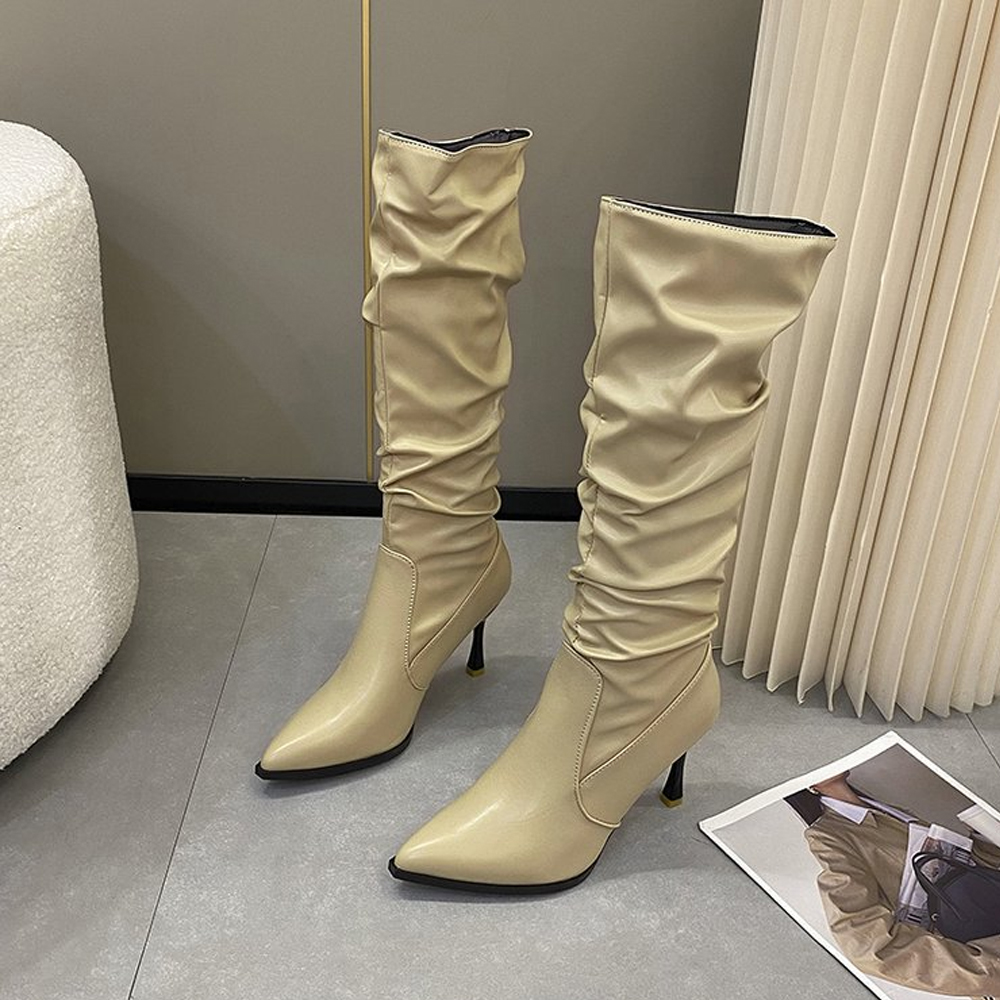 페이퍼먼츠 플리에라 하이힐 심플 롱 부츠 10270 29,700원