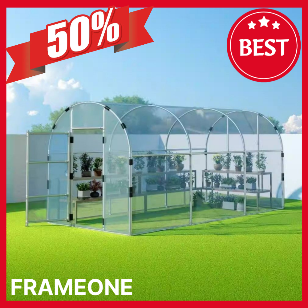 프레임원 튼튼한 비닐하우스 차광막 소형 온실 텃밭 미니 조립식 가정용 옥상, 1개, 투명비닐(블루) 294,800원