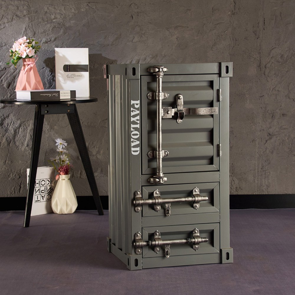 컨테이너 소품 인테리어수납장 다용도 인테리어 양문형 철제 빈티지 수납장 캐비닛 146,700원