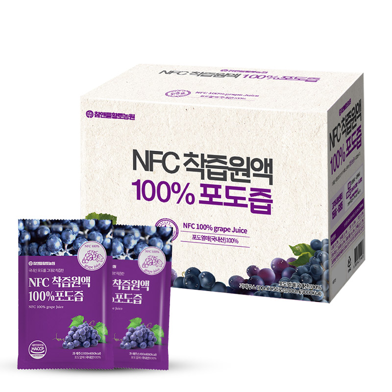 참앤들황토농원 NFC 착즙원액 포도즙,, 100ml, 50개 29,900원