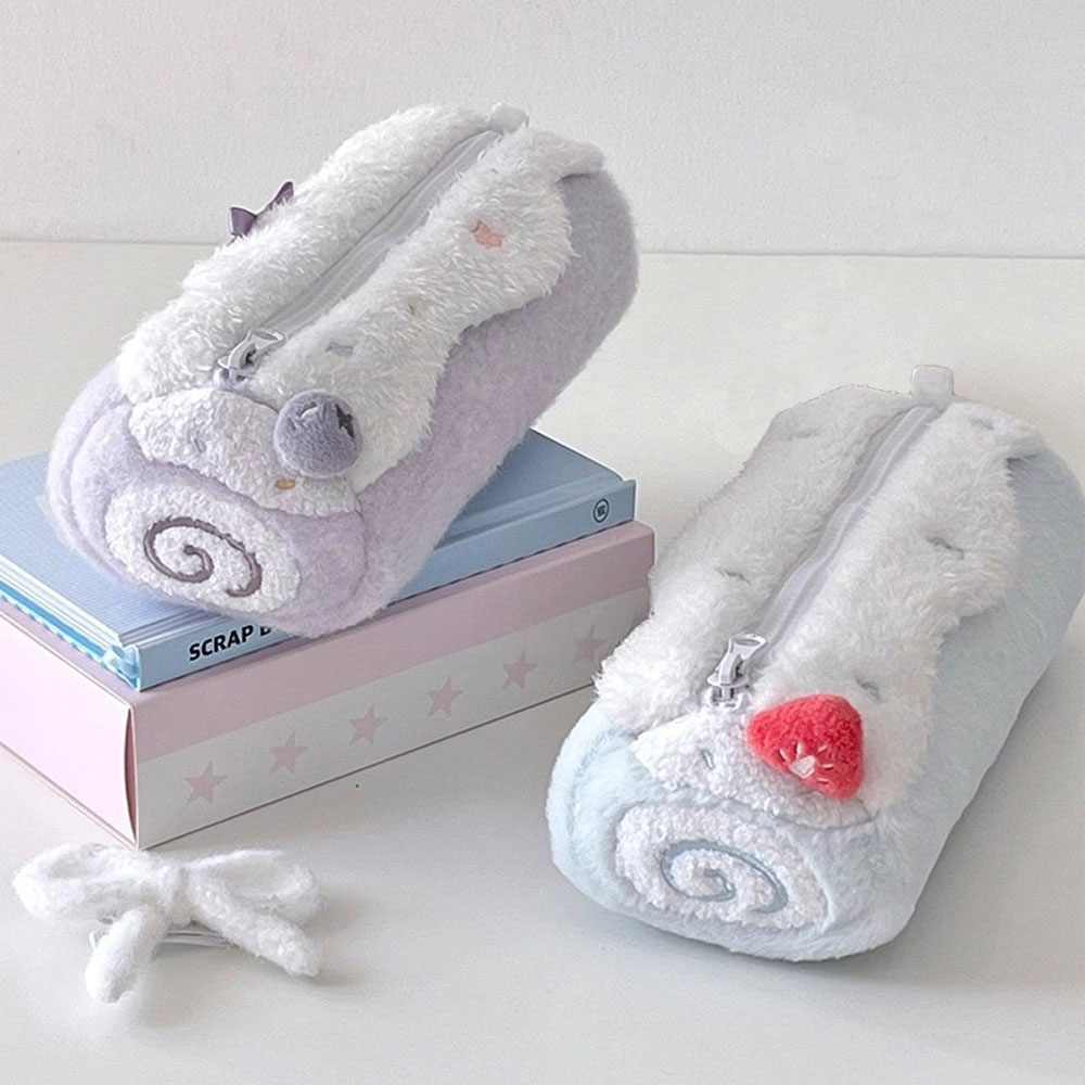 신상 귀여운 스위트 롤케이크 털 필통 대용량 펜 연필 케이스 색연필 만능 파우치 필기도구 수납함 학생 입학 선물 7,000원