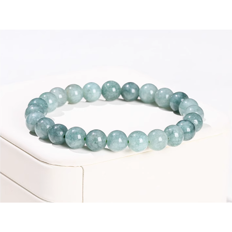 미소록 천연 비취옥 원석 팔찌 우아하고 고급스러운 행운의 팔찌, 데일리 원석 액세서리 34,160원