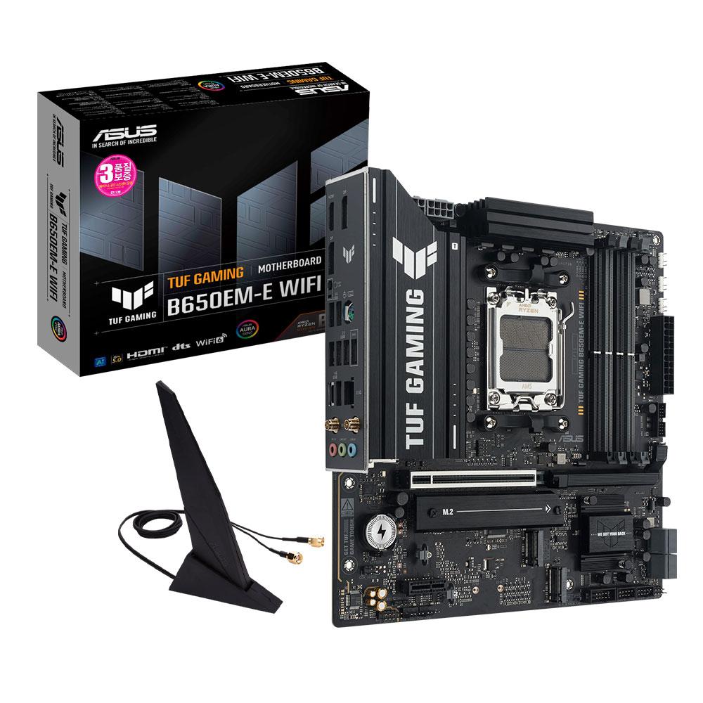 ASUS TUF GAMING B650EM-E WIFI STCOM 에이수스 컴퓨터 게이밍 PC 메인보드 AMD CPU추천 MainBoard 191,000원