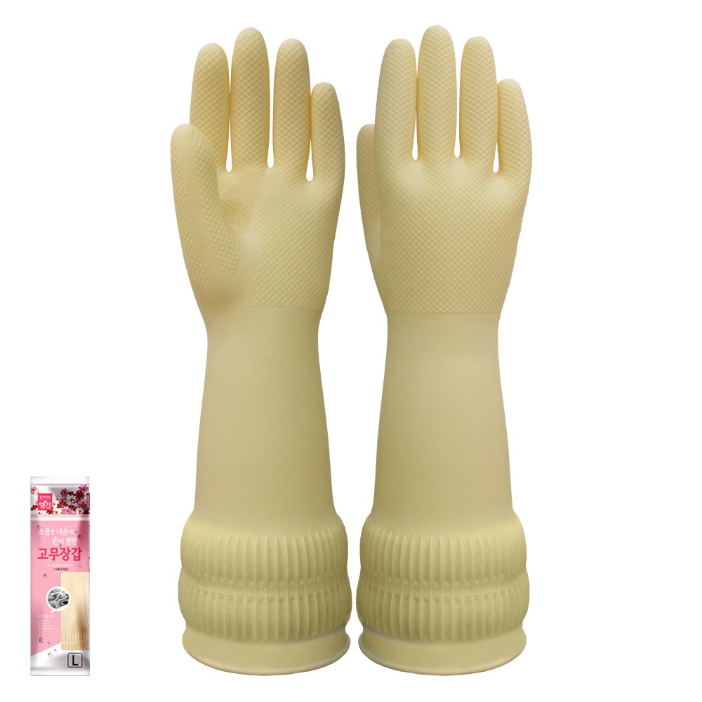 장갑이네 명진 가정용 식품용 고무장갑 아이보리 1,700원