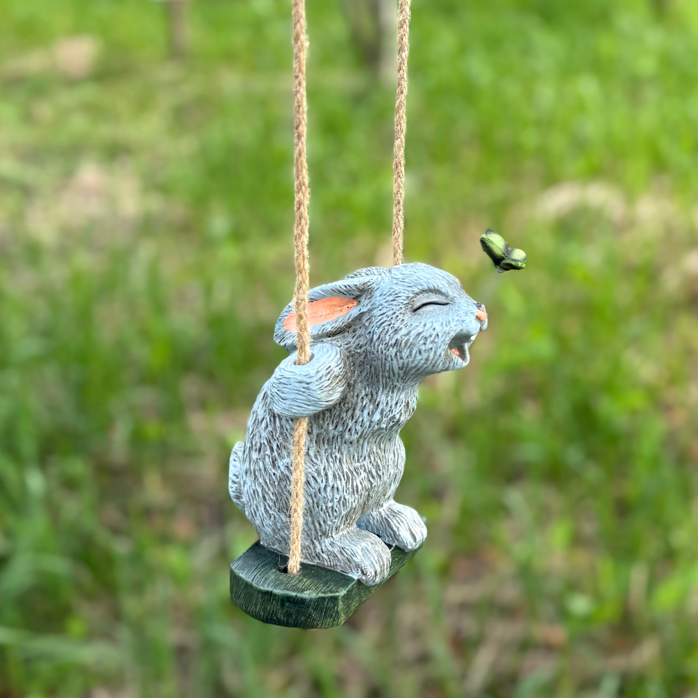 정원소품 나무 장식 (그네 타는 토끼), 그네 타는 토끼(회색) 19,800원