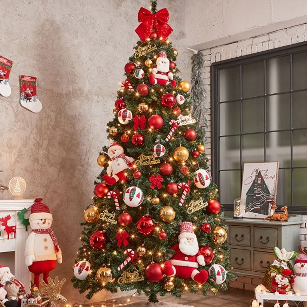 [라이프코치] 꼬깔 산타 270cm 트리 장식 세트 구성품 오너먼트 크리스마스트리리스 195,860원