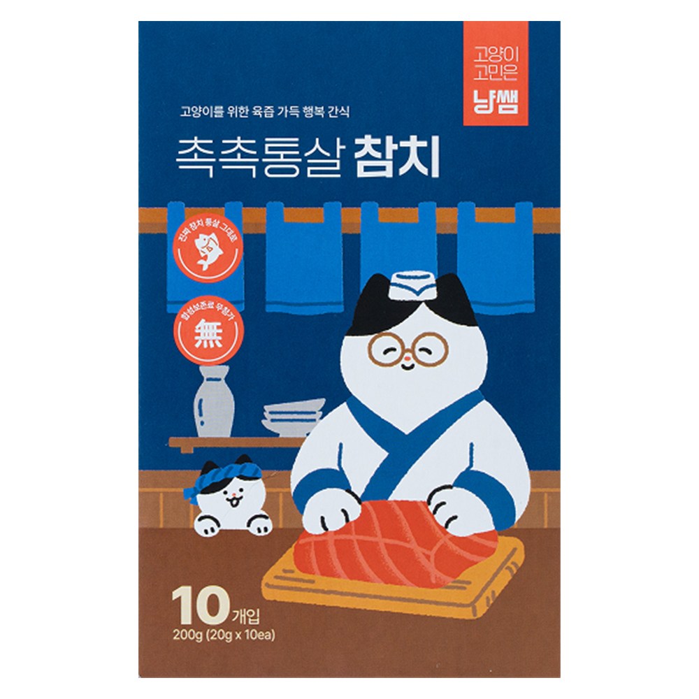 냥쌤 육즙 가득 촉촉한 통살 고양이간식 참치, 6개, 200g, 참치 113,400원