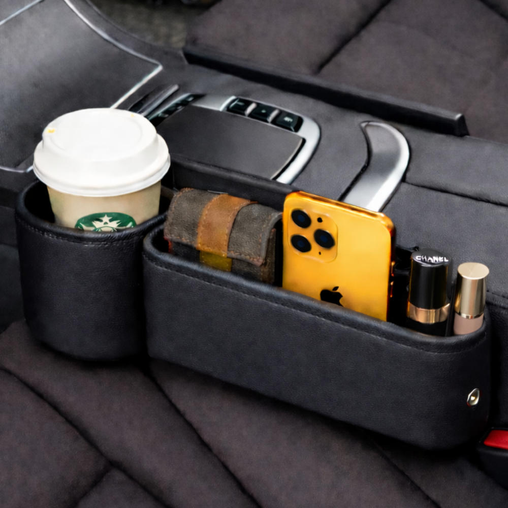 앤의선물 가죽 컵홀더 운전석용 자동차 시트 틈새 수납함, 블랙, 1개 13,800원