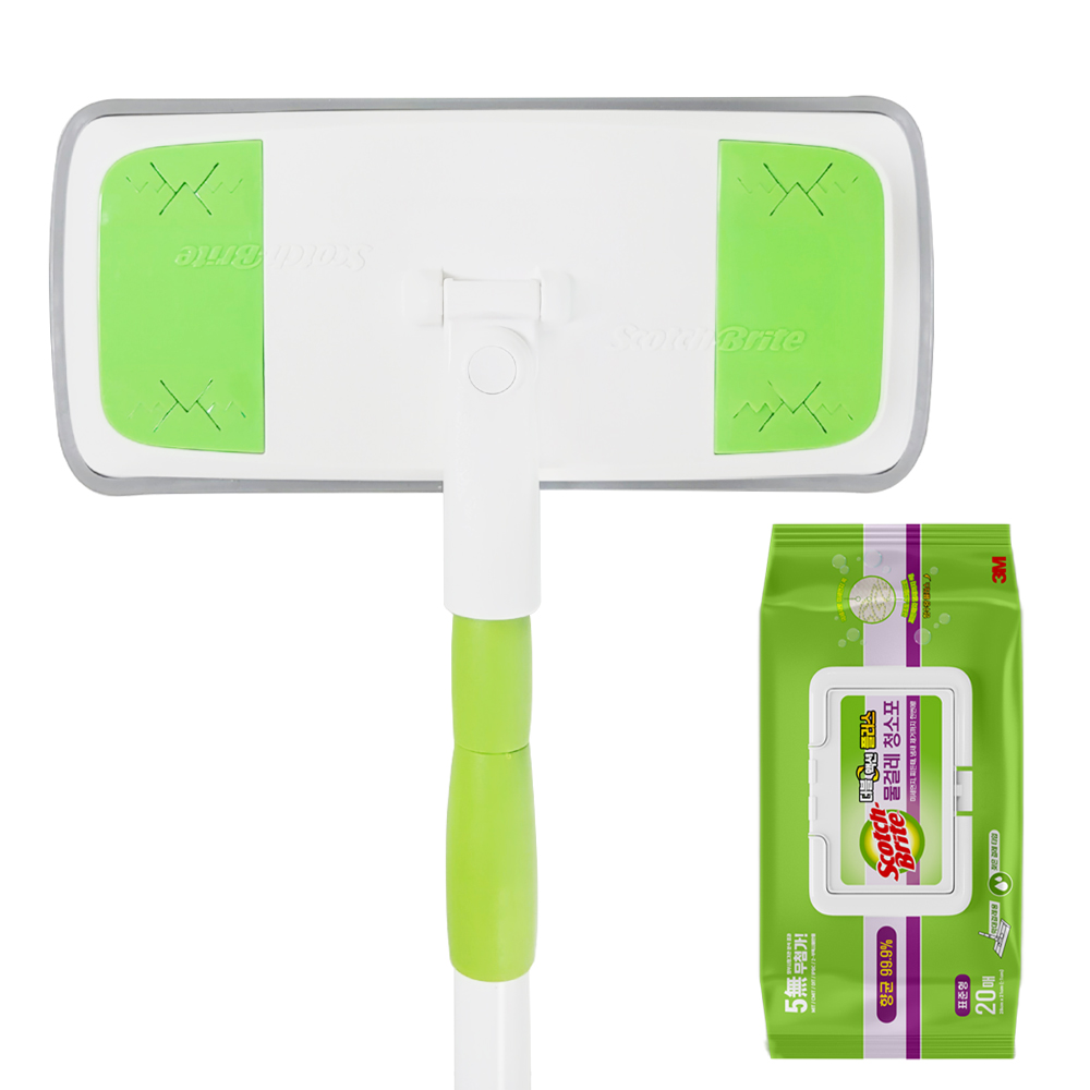 3M 스카치브라이트 EASY 올터치 클린 막대걸레 표준형+물걸레청소포 표준형 20매+훅걸이1p 33,900원