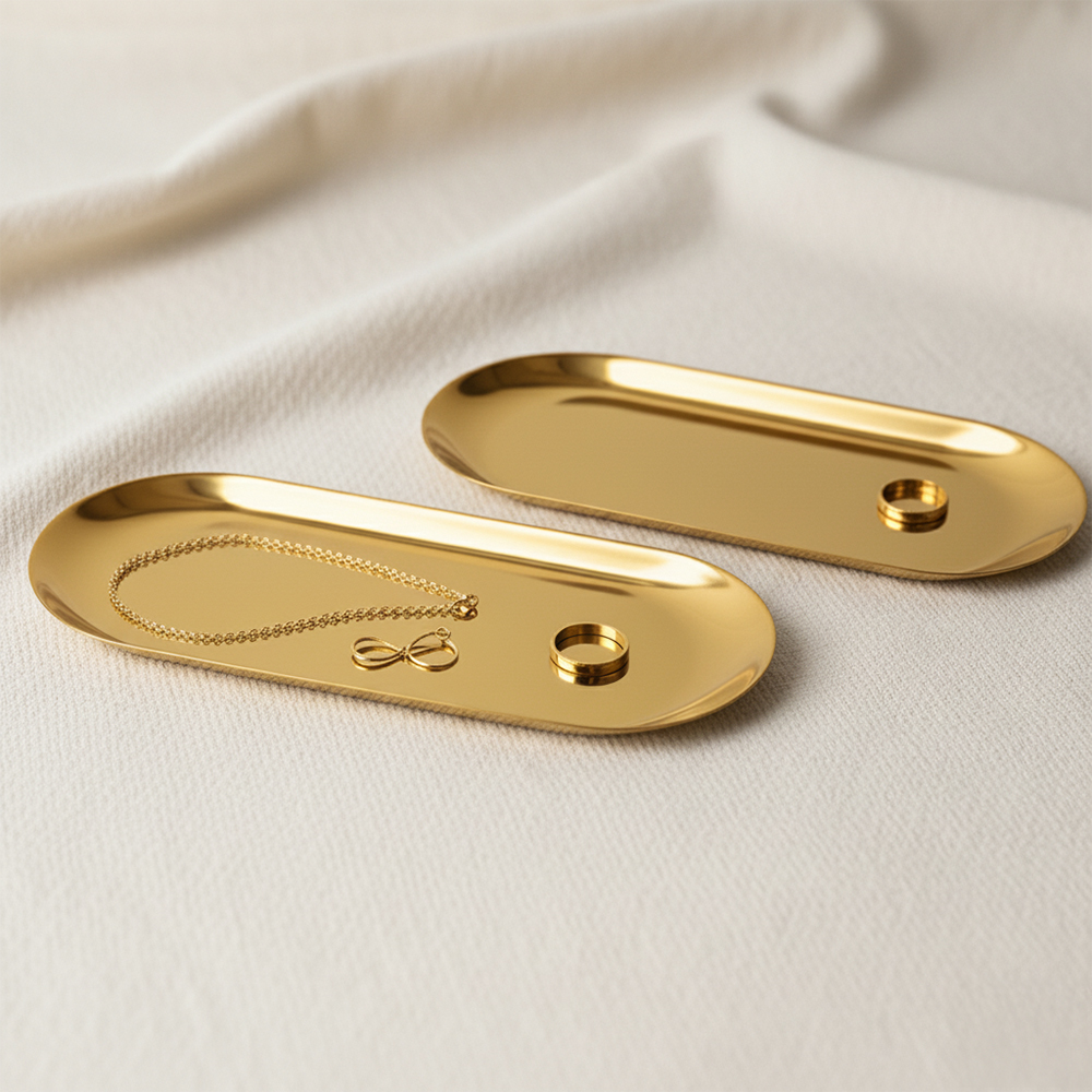 대한 인테리어 감성 오브제 촬영 소품 악세사리 보관 트레이 2p, 골드 6,900원