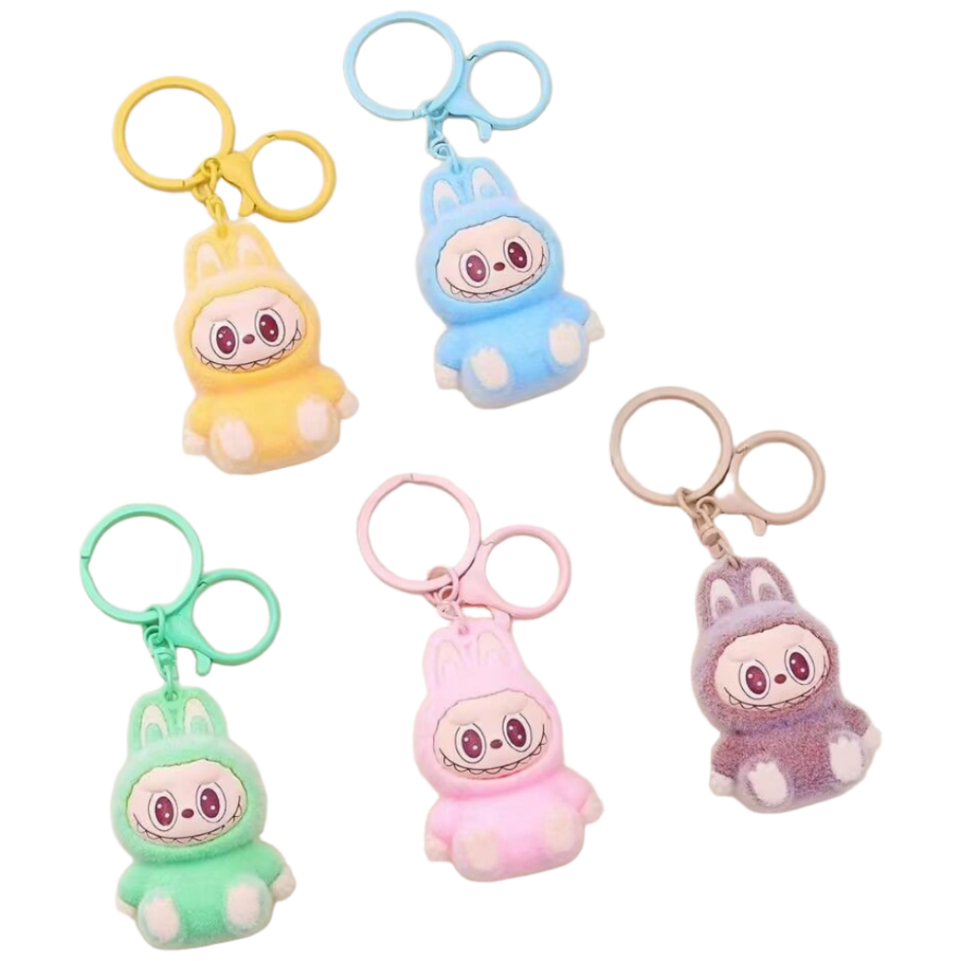 라푸부 벨벳 키링 인형 키홀더 귀여운 캐릭터 고리 자동차 가방 열쇠고리 감성 선물용 악세사리 부드러운 촉감 데일리 포인트 아이템 커플 키링 학생용 휴대용 장식품, 라부부 갈색+파란색+분홍색+노란색+녹색(높이: 6cm), 5개 52,800원