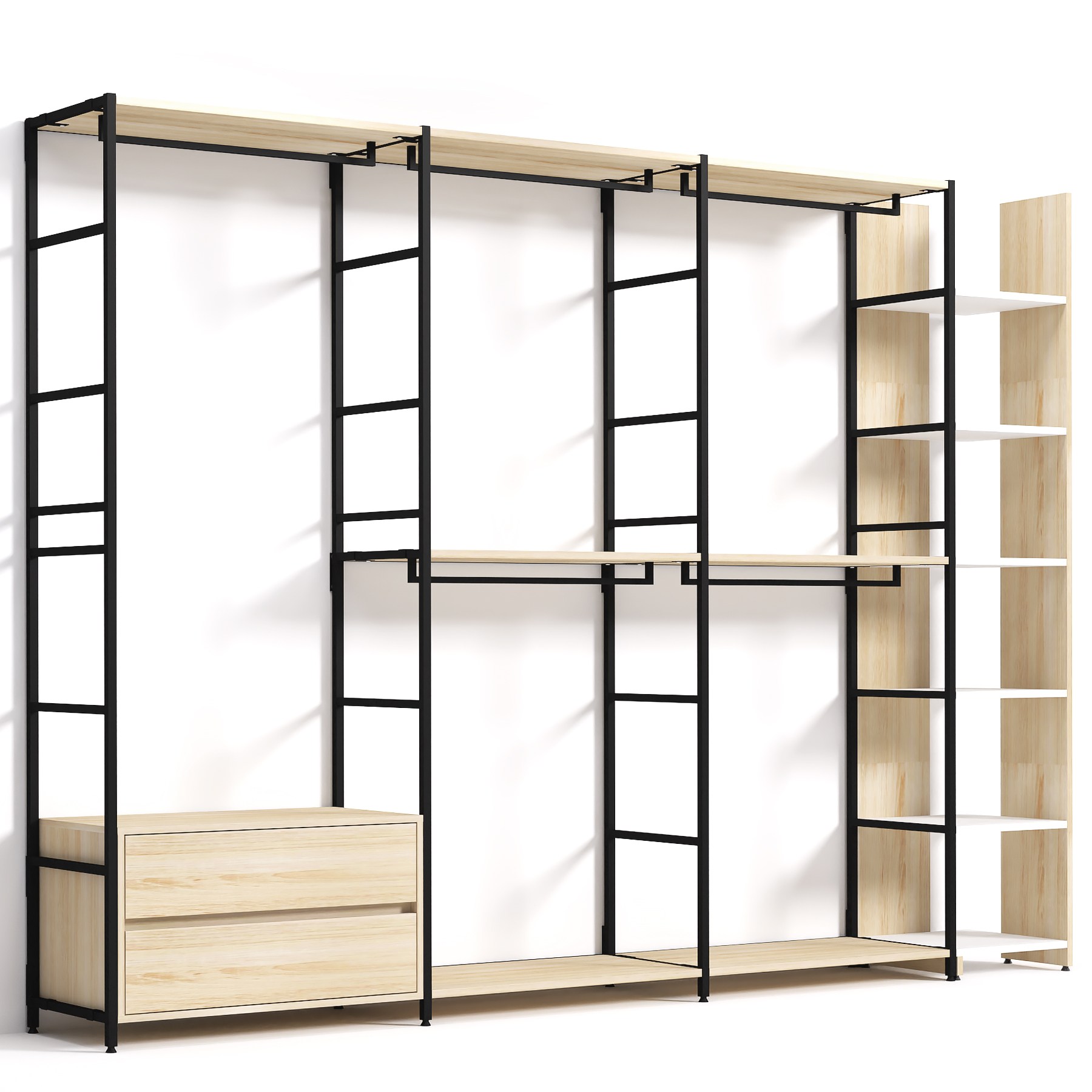 도노스틸 올리카 A8 철제드레스룸 시스템행거 연결옷장 깊이 40cm, 블랙 396,000원