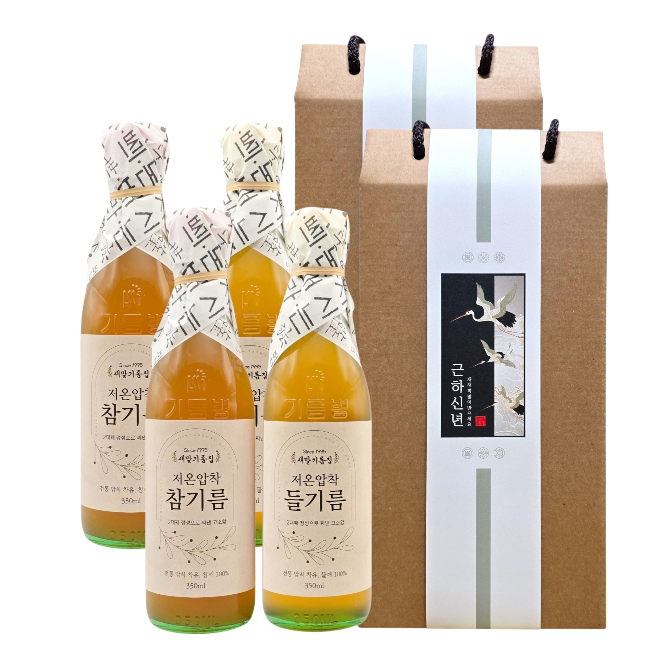 새말기름집 기름선물세트 저온압착 참기름+들기름 전통압착, 2세트, 350ml 48,150원