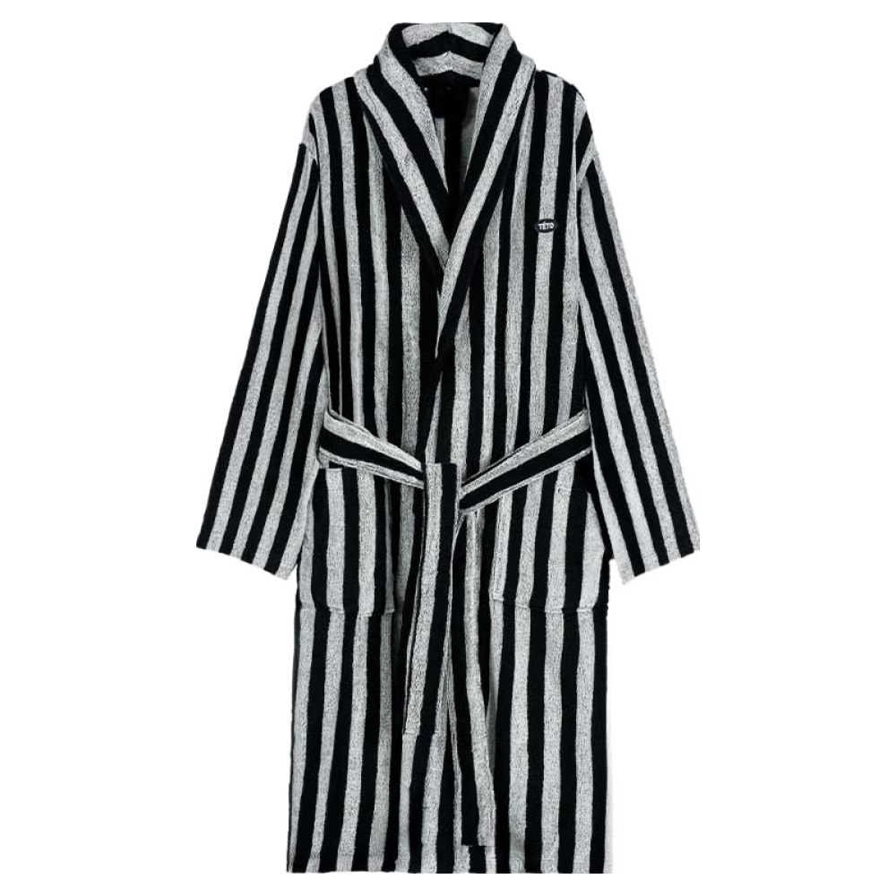 테토 오브제 바스 로브 수피마 40수 샤워가운 S/M, 스트라이프 블랙, 1개 148,800원