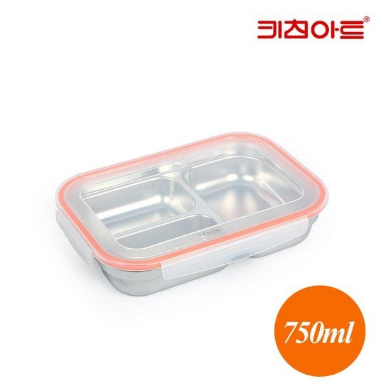 키친아트 스텐밀폐용기 아트락 직사각 찬합 2호 750ml, 1개 8,000원
