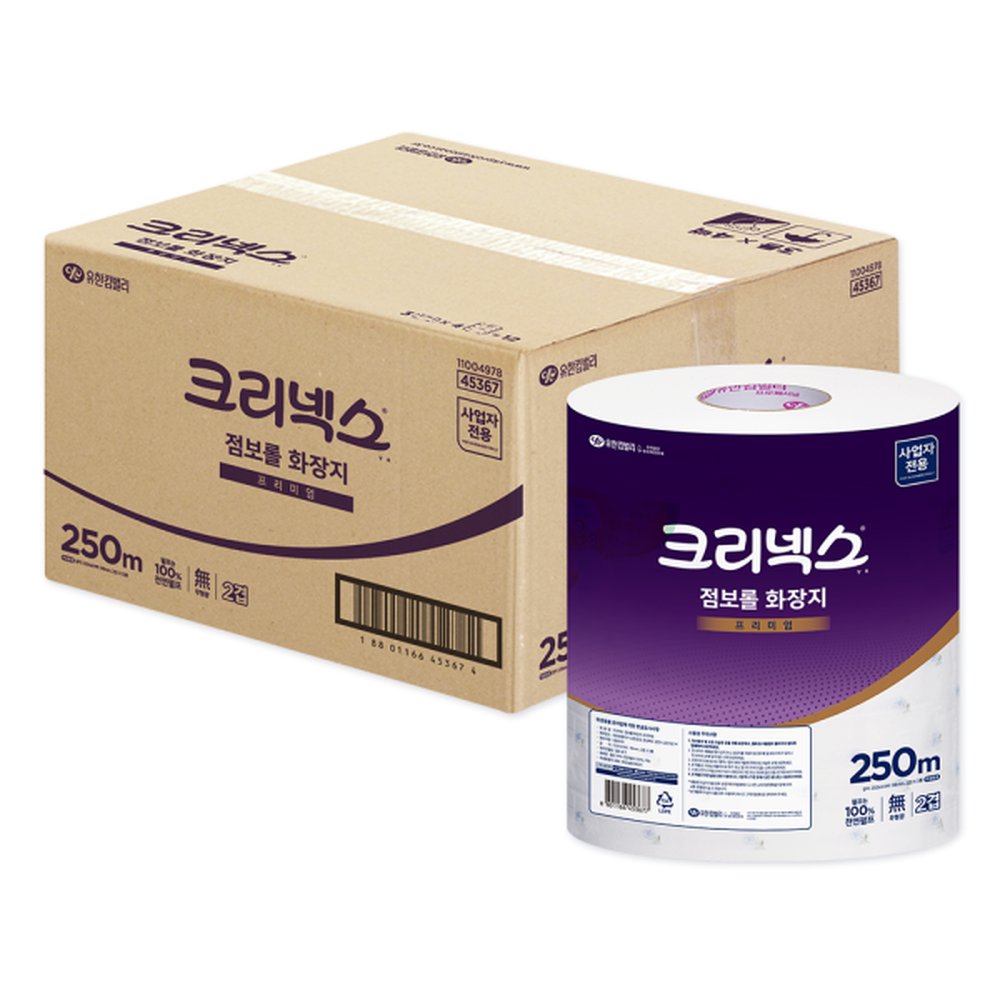 45367 크리넥스 점보롤 화장지 천연펄프 2겹 250m12롤, 250m, 12개, 1롤 67,900원
