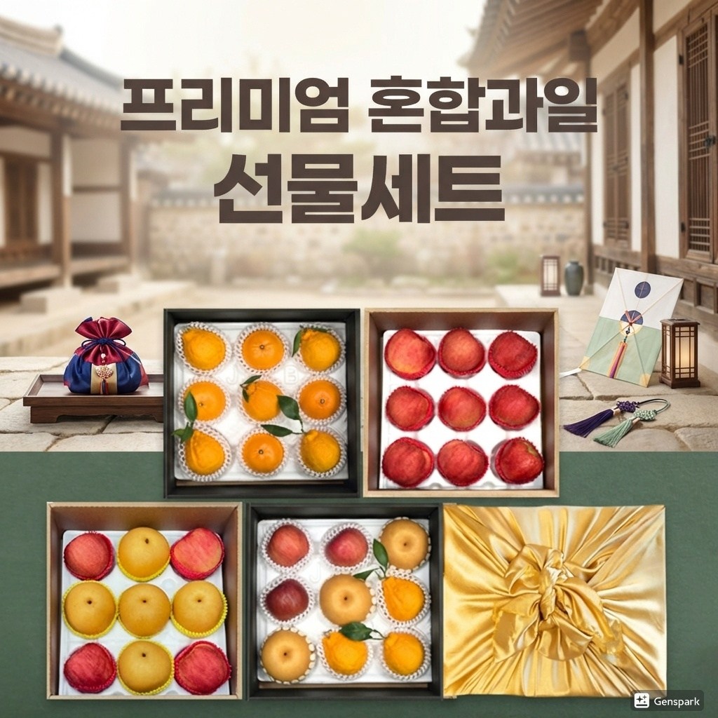 CH4809605 홈앤정 프리미엄 혼합과일세트 햇사과(대과), 배(대과),  한라봉(대과), 천혜향(대과) 혼합 5호 53,900원