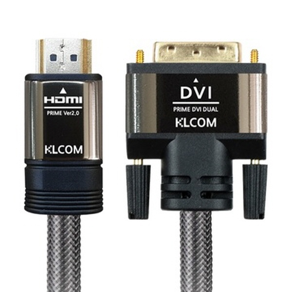 케이엘시스템 4K HDMI2.0 to DVI-D 듀얼 메탈 케이블 1M KL41 무산소동OFC 금도금 PVC나일론+메쉬 HDCP지원 4,800원