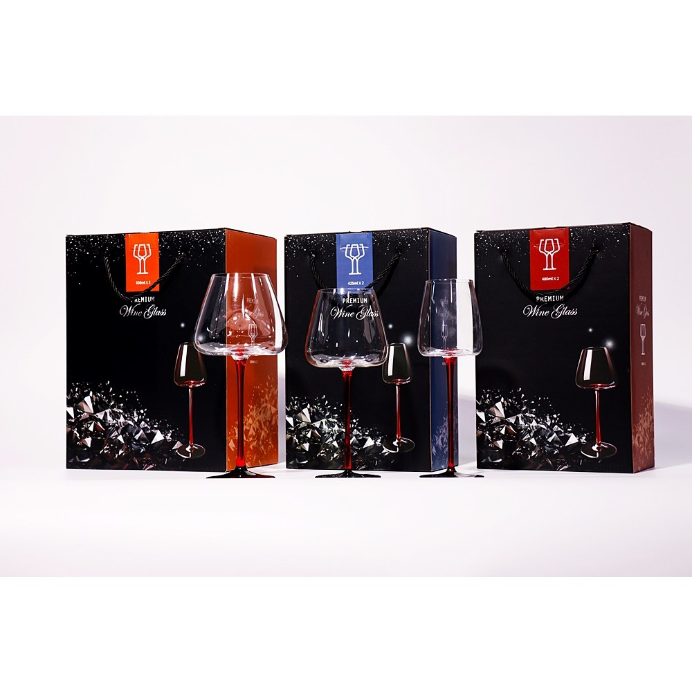 와인잔 선물패키지 3종 1세트 2개입 425ml(2p) 480ml(2p) 630ml(2p) 핸드메이드 수제 레드타이 와인잔 크리스탈 화이트 샴페인 37,500원