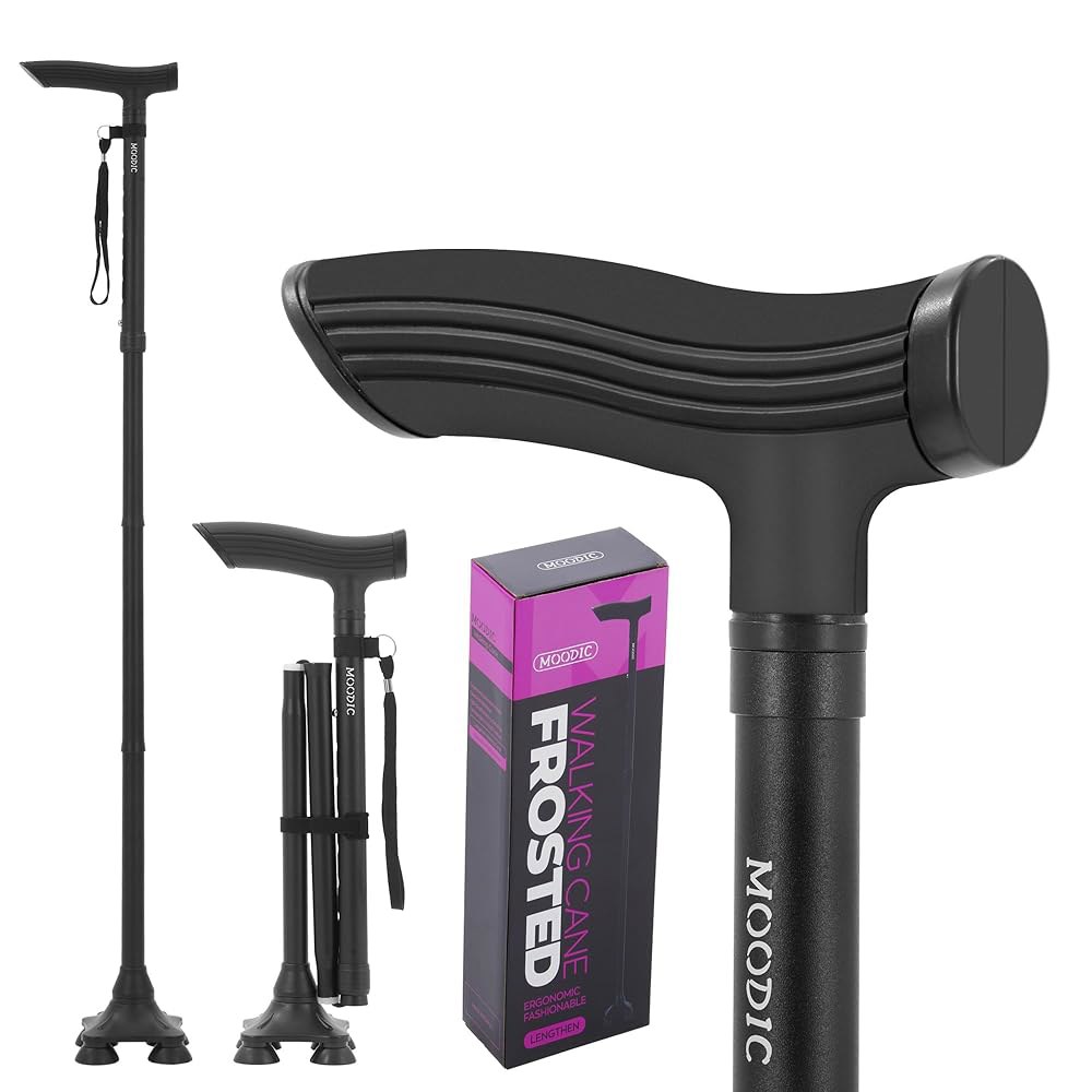 키가 큰 남성 위한 무딕 워킹 지팡이 6피트 1인치 이상 접이식 조절 가능 편안한 그립감과 튼튼한 베이스 여행하기 쉬운 긴 플러스앤블랙 79,700원