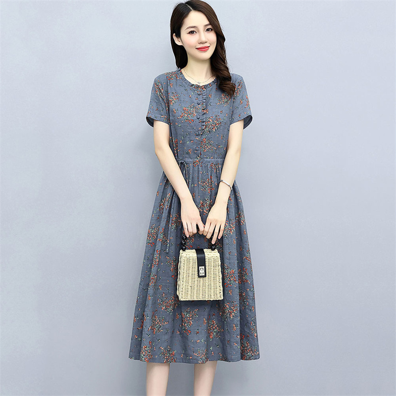 봄 여름 면마 신상 중년 여성 슬림 원피스 중년 여성룩 27,660원