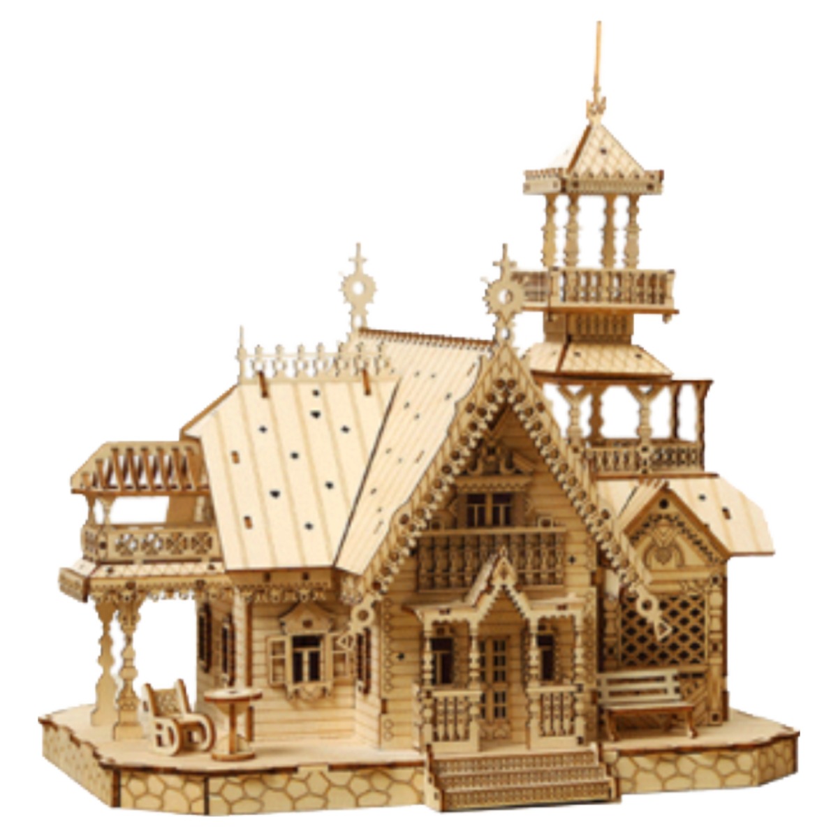 3D 입체퍼즐 무드등 빛나는 별장 나무퍼즐 집중력 DIY 우드 교육용완구 키덜트 선물, 1개, 우드, 267피스 37,900원