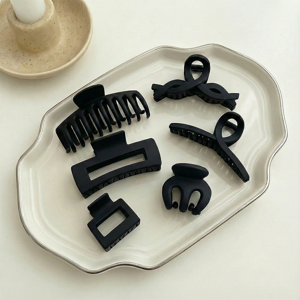 모브드 6종 세트 무광 블랙 헤어 집게핀 10,400원