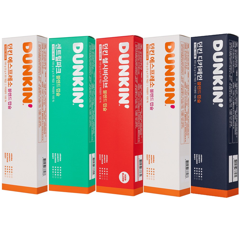 [5개 세트] 던킨 네스프레소 호환 캡슐커피 100캡슐 세트 39,400원