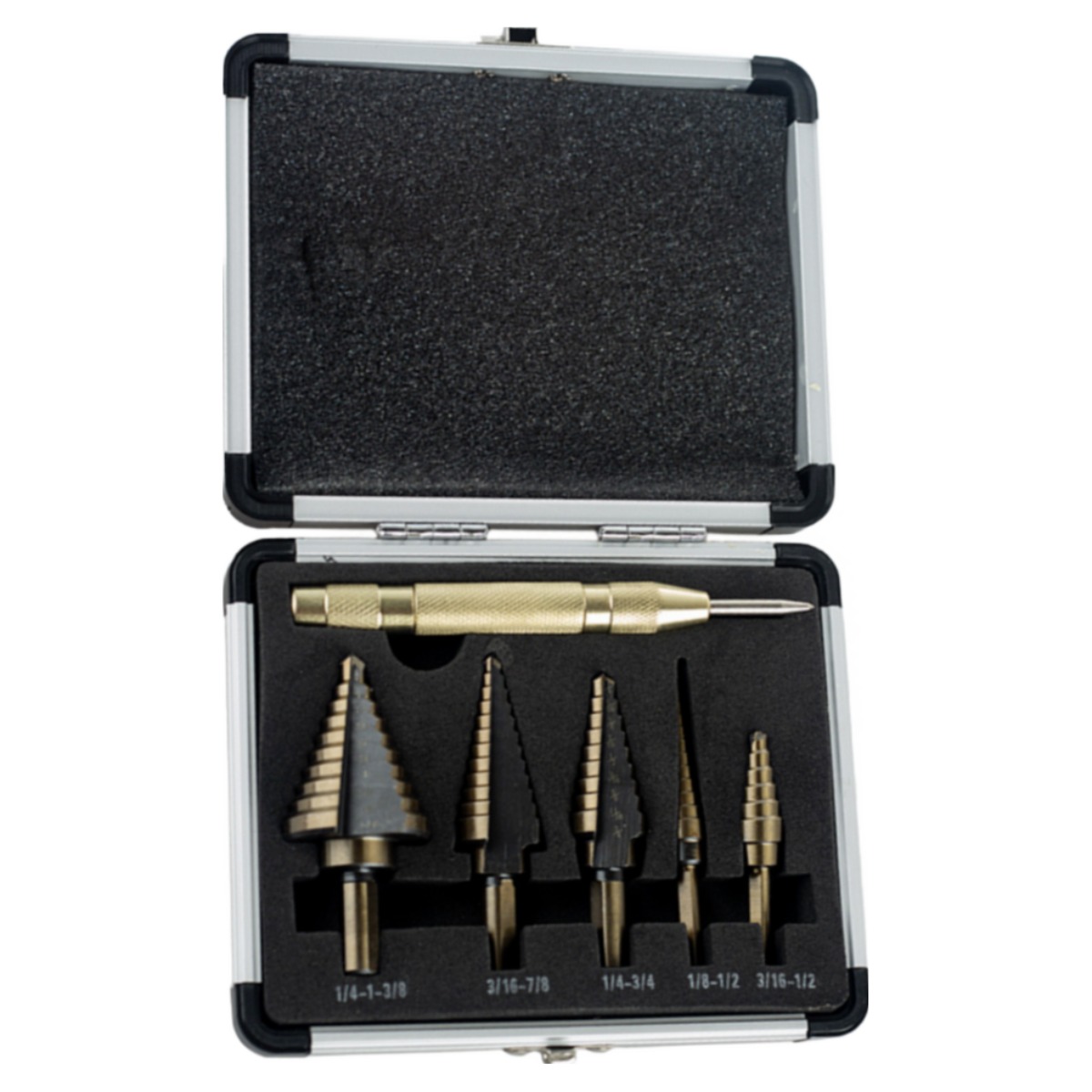 고속강 프리미엄 스텝드릴비트 6종모듬 케이스포함 블랙 질화처리, 1세트 19,900원