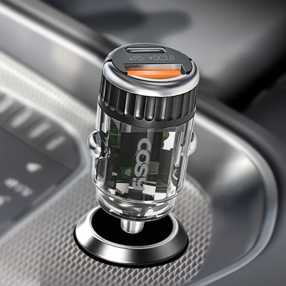 코시 C타입 PD 36W + USB A QC 3.0 2포트 시거잭 매립형 초고속 차량용 충전기, CGR4139AT, 블랙 7,800원