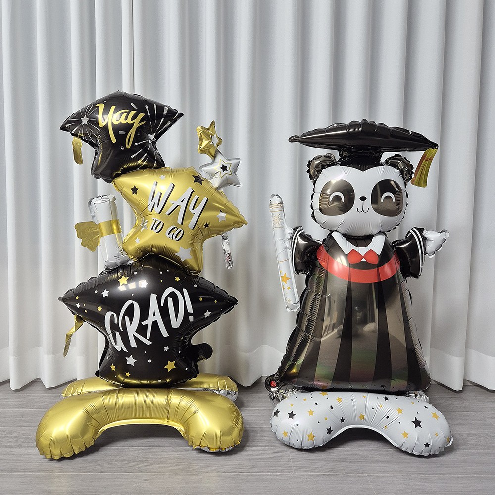 미마르 졸업 축하 포토존 학사모 스탠딩 대형 풍선, 1개, 판다+학사모 스탠딩풍선 15,900원