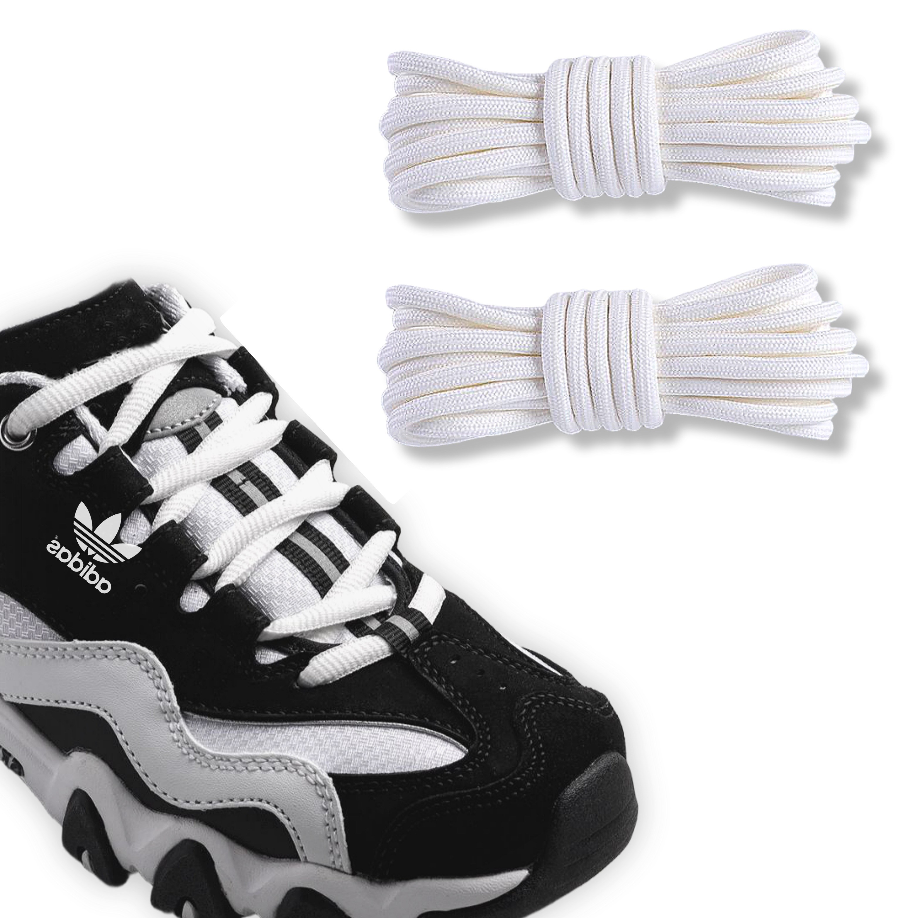 1세트+1세트 둥근 긴 통통한 부드러운 쫀쫀한 흰색 우동 운동화끈 운동화줄 130cm 5,900원