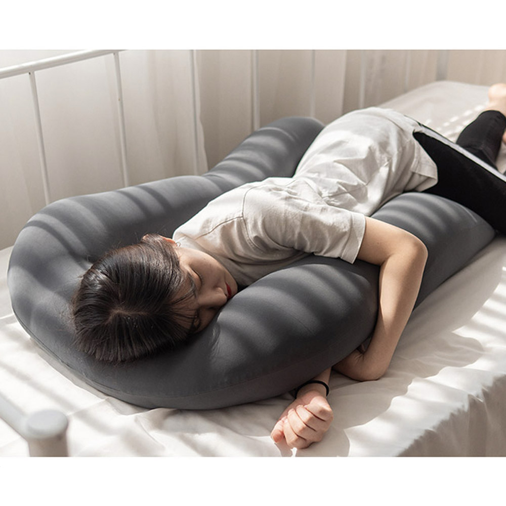 U자 임산부 바디필로우 긴베개 옆으로자는 베개 바디플로우 쿠션, 그레이 57,600원