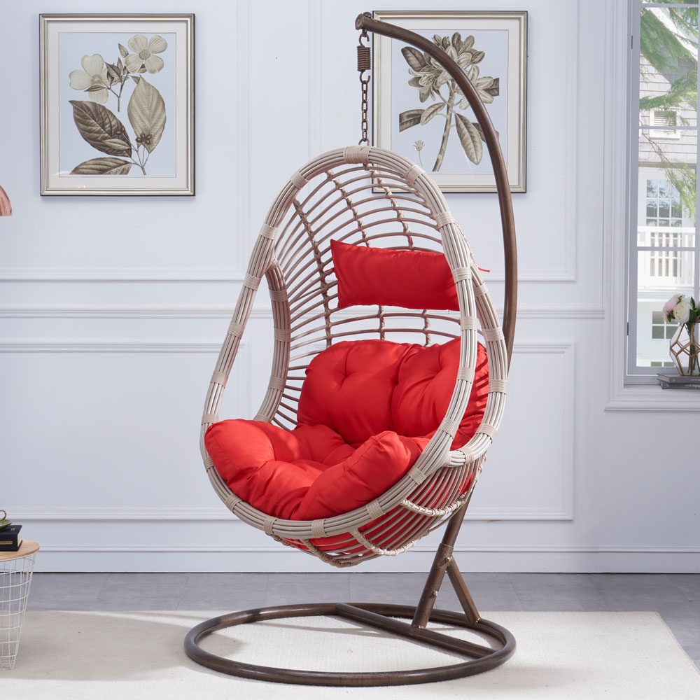 수오 소담 1인용 흔들 라탄 그네의자, 레드 239,000원