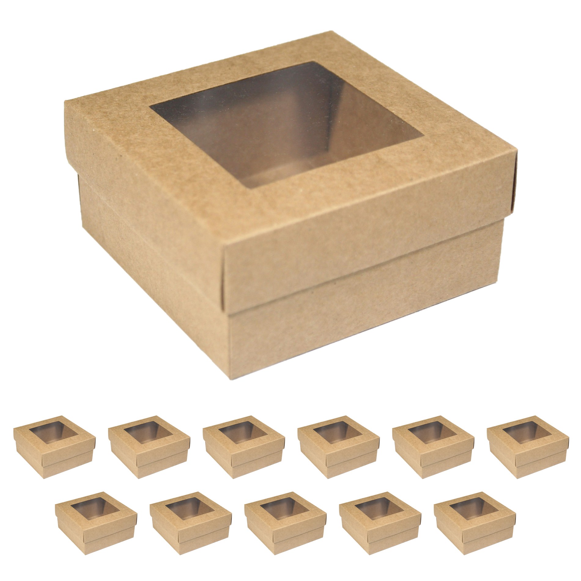 크라프트 접이식 종이상자 선물상자 소사이즈, 12개, 크라프트 창문형 12,000원