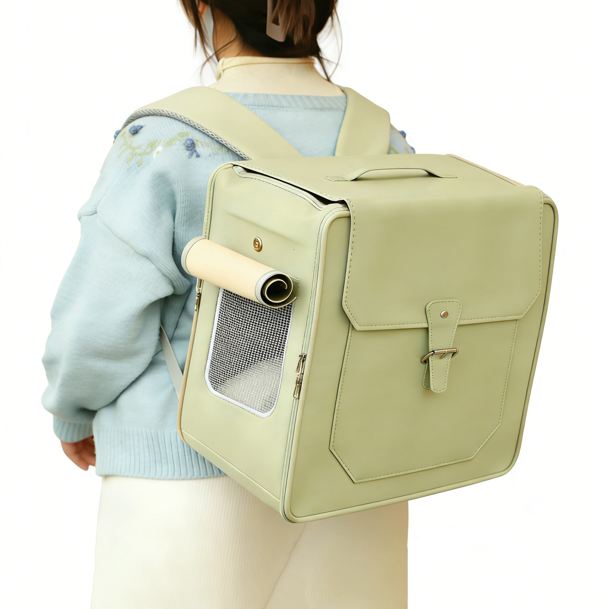 포프린츠펫 백팩 고양이 이동장 강아지 이동가방 접이식 반려동물백팩, 1개, 초록색 31,800원